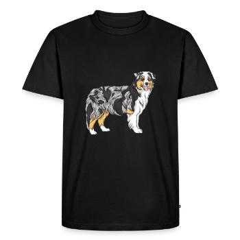 Australian Shepherd - Men's Premium Organic T-Shirt - black - Front - Nico (187cm)