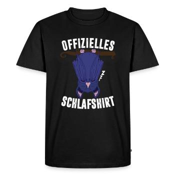 Offizielles Schlafshirt Fledermaus - Männer Premium Bio T-Shirt - Schwarz - Vorne - Nico (187cm)