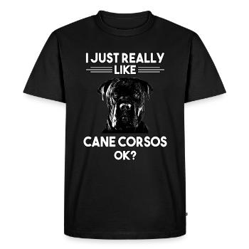 Cane Corso Dog - Men's Premium Organic T-Shirt - black - Front - Nico (187cm)
