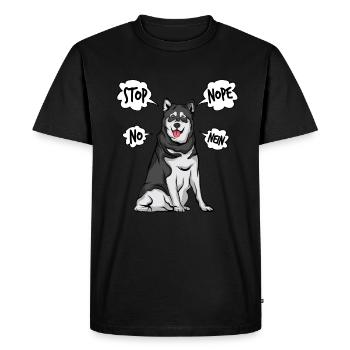 Alaskan Malamute Husky Dog - Men's Premium Organic T-Shirt - black - Front - Nico (187cm)