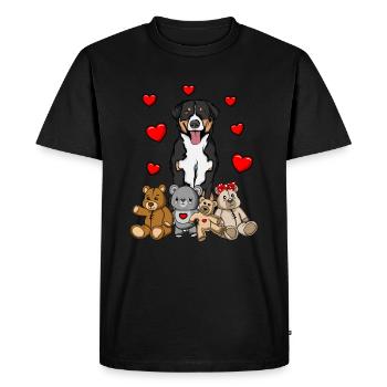 Appenzeller Mountain Dog Câlin Chien Jouet - T-shirt Premium bio Homme - noir - Devant - Nico (187cm)
