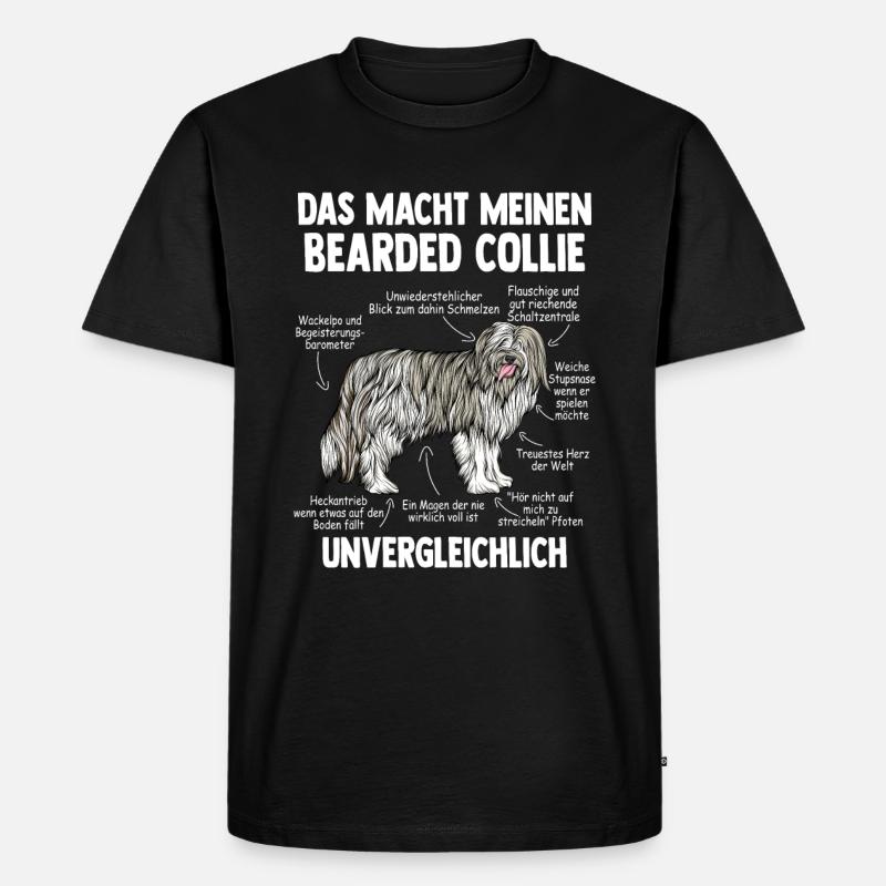 Bearded Collie - Männer Premium Bio T-Shirt - Schwarz