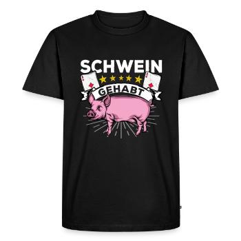 Double tête - T-shirt Premium bio Homme - noir - Devant - Nico (187cm)
