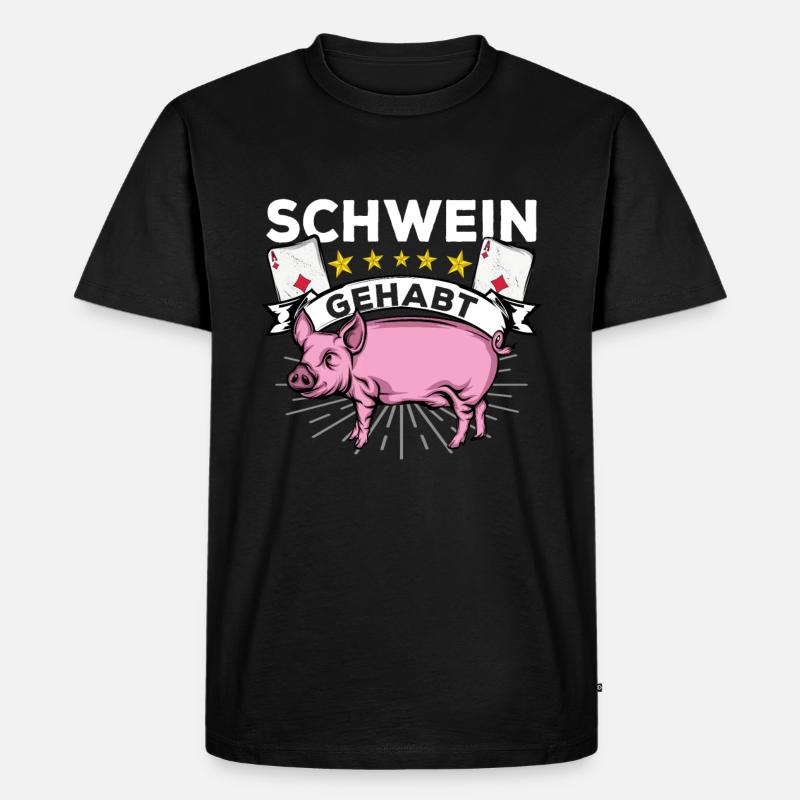 Doppelkopf - Männer Premium Bio T-Shirt - Schwarz