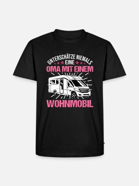 Camping Oma - Männer Premium Bio T-Shirt - Schwarz