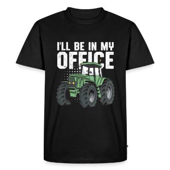 Tractor Farmer - Men's Premium Organic T-Shirt - black - Front - Nico (187cm)