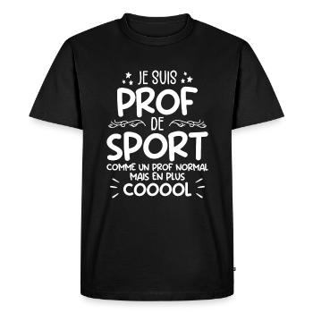 Je Suis Prof De Sport Cadeau Prof De Sport - T-shirt Premium bio Homme - noir - Devant - Nico (187cm)