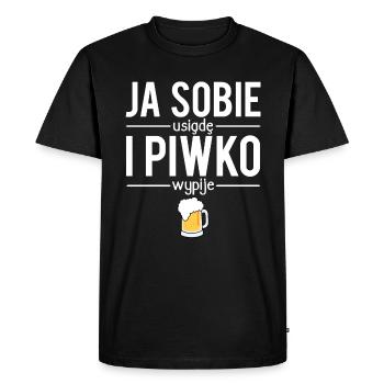 Ja sobie usiade i piwo wypije - T-shirt Premium bio Homme - noir - Devant - Nico (187cm)