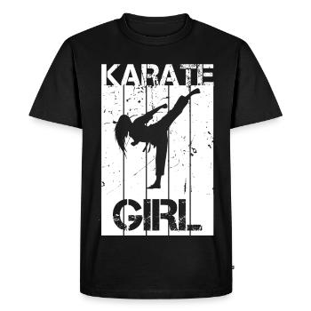 Karate Girl - Men's Premium Organic T-Shirt - black - Front - Nico (187cm)