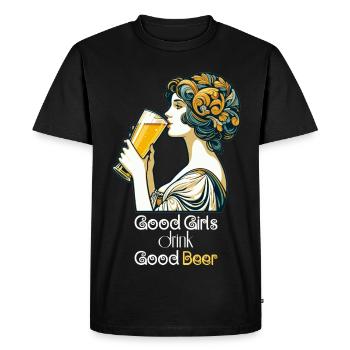 Good Girl Drink Good Beer Gift - Men's Premium Organic T-Shirt - black - Front - Nico (187cm)