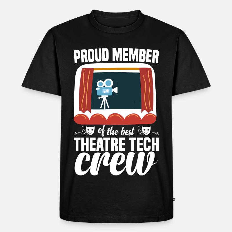 Theatertechniker, Bühnenarbeiter, Theaternerd - Männer Premium Bio T-Shirt - Schwarz