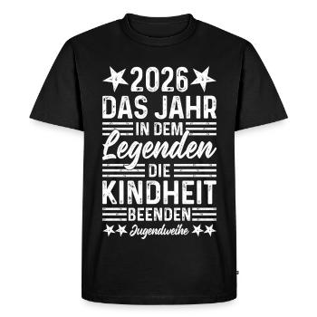 2026 The Year Legends End Childhood - Men's Premium Organic T-Shirt - black - Front - Nico (187cm)