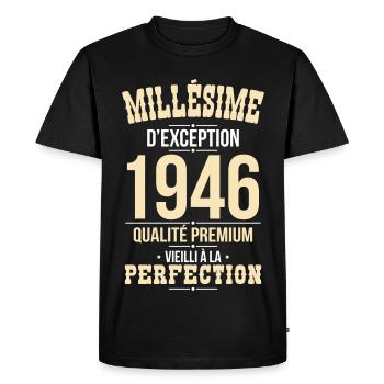 1946 – Exceptional vintage – Premium quality - Men's Premium Organic T-Shirt - black - Front - Nico (187cm)