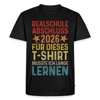 Certificat de fin d’études secondaires 2026 - Certificat de fin d’études secondaires - T-shirt Premium bio Homme - noir - Devant - Nico (187cm)