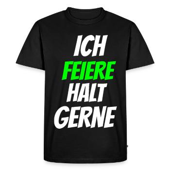 J’aime juste célébrer le néon - T-shirt Premium bio Homme - noir - Devant - Nico (187cm)