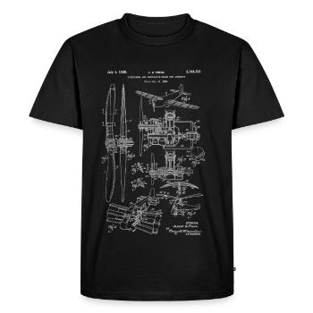 Conseil technique aéronautique breveté pour avions anciens - T-shirt Premium bio Homme - noir - Devant - Nico (187cm)