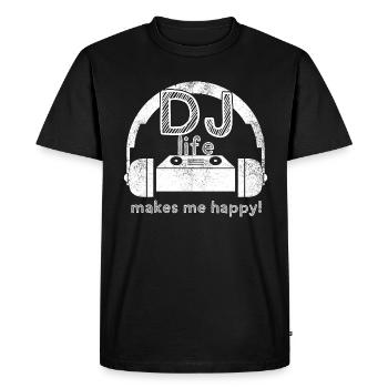DJ life makes me happy with mixing console - Men's Premium Organic T-Shirt - black - Front - Nico (187cm)