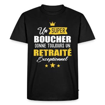 Boucher retraité charcutier retraite homme cadeau - T-shirt Premium bio Homme - noir - Devant - Nico (187cm)