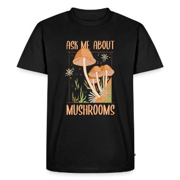 Mushroom Hunting Mushroom Hunter Mushroom Picker Morel Mycologist - Men's Premium Organic T-Shirt - black - Front - Nico (187cm)