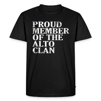 Fier membre du Crue du Clan Alto - T-shirt Premium bio Homme - noir - Devant - Nico (187cm)