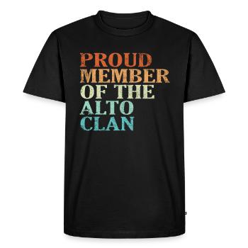 Fier membre du Crue du Clan Alto - T-shirt Premium bio Homme - noir - Devant - Nico (187cm)