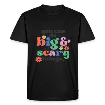 Citations de motivation inspirantes Dictons - T-shirt Premium bio Homme - noir - Devant - Nico (187cm)