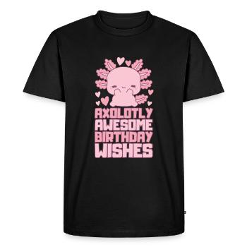 Fête d’anniversaire d’Axolotl - T-shirt Premium bio Homme - noir - Devant - Nico (187cm)