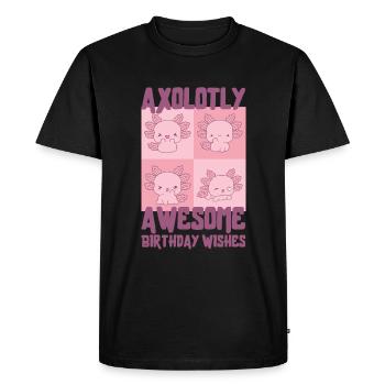 Fête d’anniversaire d’Axolotl - T-shirt Premium bio Homme - noir - Devant - Nico (187cm)