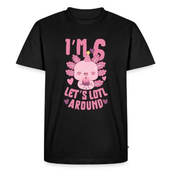 Fête d’anniversaire d’Axolotl - T-shirt Premium bio Homme - noir - Devant - Nico (187cm)