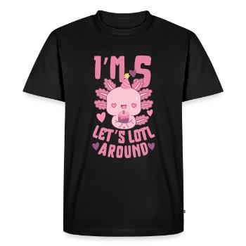 Fête d’anniversaire d’Axolotl - T-shirt Premium bio Homme - noir - Devant - Nico (187cm)
