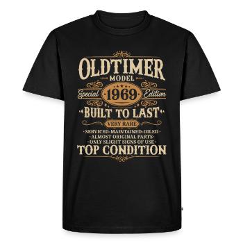 Vintage 1969 Vintage né cadeau d’anniversaire - T-shirt Premium bio Homme - noir - Devant - Nico (187cm)