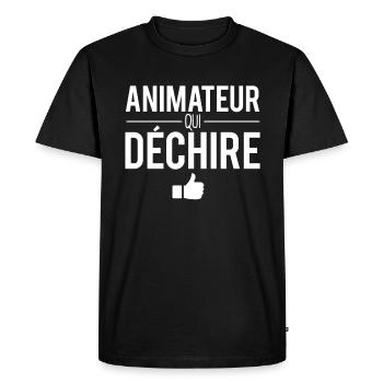 Animateur qui déchire meilleur animateur humour - T-shirt Premium bio Homme - noir - Devant - Nico (187cm)