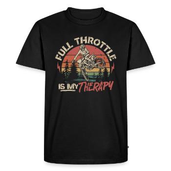 Full Throttle est ma thérapie - Motocross Saying - T-shirt Premium bio Homme - noir - Devant - Nico (187cm)