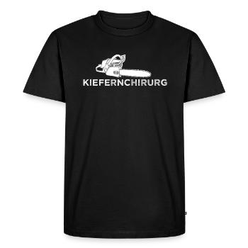 Kiefernchirurg Motorsäge Forstwirt - Männer Premium Bio T-Shirt - Schwarz - Vorne - Nico (187cm)