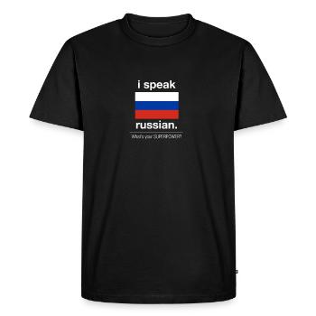 Russie - T-shirt Premium bio Homme - noir - Devant - Nico (187cm)