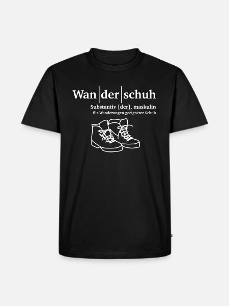 Wanderschuh Wandern - Männer Premium Bio T-Shirt - Schwarz