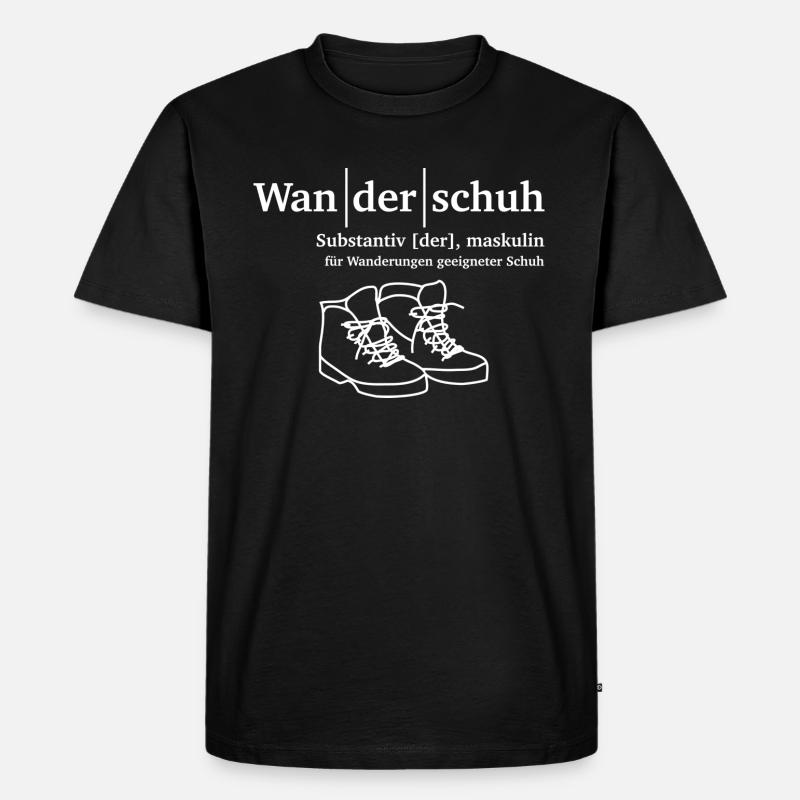 Wanderschuh Wandern - Männer Premium Bio T-Shirt - Schwarz