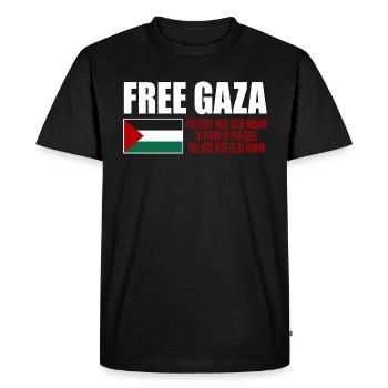 Free Gaza, Palestine Flag, Save Gaza, Palestina - Men's Premium Organic T-Shirt - black - Front - Nico (187cm)