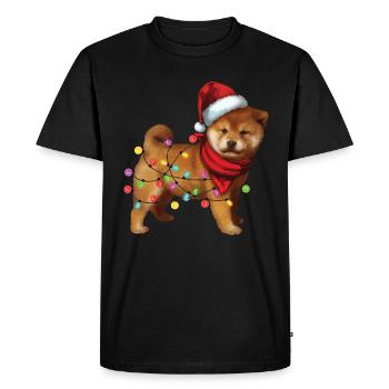 Cute Shiba Inu Dog Santa Lover Christmas Gifts - Men's Premium Organic T-Shirt - black - Front - Nico (187cm)