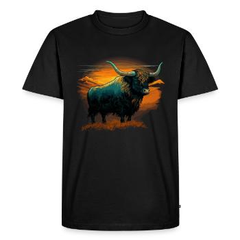 Yak de montagne - T-shirt Premium bio Homme - noir - Devant - Nico (187cm)