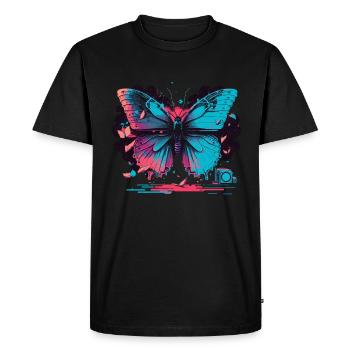 Neon Butterfly - Men's Premium Organic T-Shirt - black - Front - Nico (187cm)