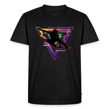 skateboard skater skating retro - Men's Premium Organic T-Shirt - black - Front - Nico (187cm)