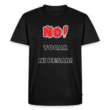 Ne pas toucher : message clair pour les vêtements de bébé - T-shirt Premium bio Homme - noir - Devant - Nico (187cm)