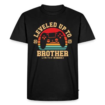 Promoted to Brother 2025 - Men's Premium Organic T-Shirt - black - Front - Nico (187cm)