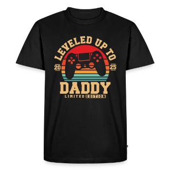 Promu papa en 2025 - T-shirt Premium bio Homme - noir - Devant - Nico (187cm)