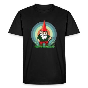 Wicked and Common Garden Gnome Gnome Dwarf - Men's Premium Organic T-Shirt - black - Front - Nico (187cm)