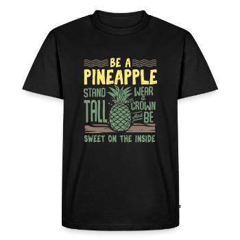 Soyez un ananas - Déclaration de motivation confiante - T-shirt Premium bio Homme - noir - Devant - Nico (187cm)
