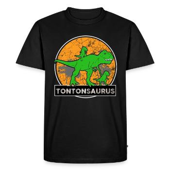 Tonton Est Un Bon Dinosaure Cadeau Drôle Homme - T-shirt Premium bio Homme - noir - Devant - Nico (187cm)