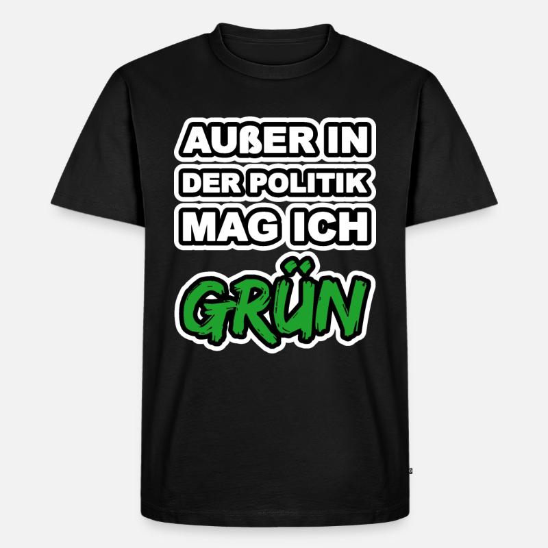 Grün - Männer Premium Bio T-Shirt - Schwarz