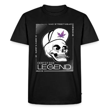 Une légende certifiée - T-shirt Premium bio Homme - noir - Devant - Nico (187cm)